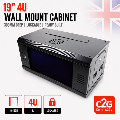 Black network cabinet - 4u, 19"