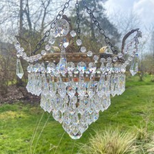 Vintage 3 Tier Brass & Glass