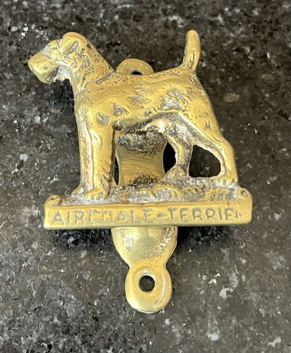 Airedale brass knocker - airedale,