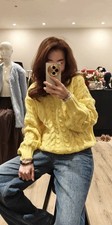 Zara yellow Chunky Cable Knit