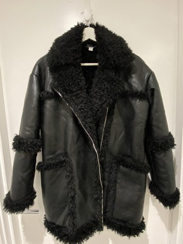Topshop black faux leather - black,