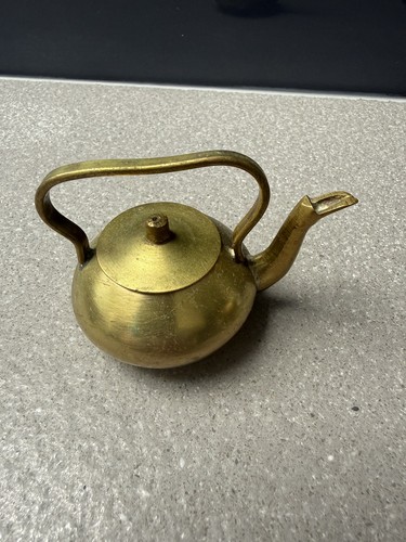 Antique brass kettle with - antique,