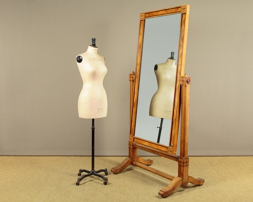 Antique large cheval mirror - large,