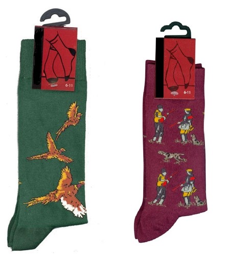 Socks with pheasants - with, or