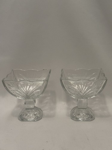 Cut glass desert sweet bowls - glass,