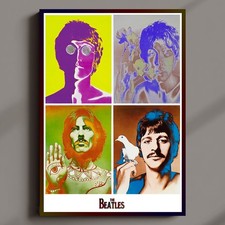 The Beatles Fab Four Psychedelic Five Print or Three Frame Options NEW Exclusive