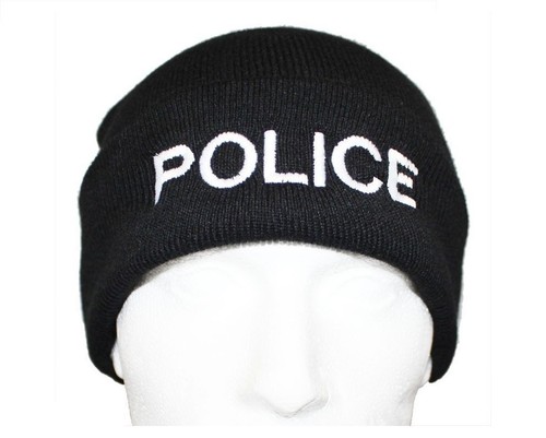 Police beanie woolly hat - police, /