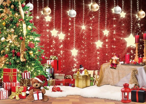 7x5ft sparkling xmas red - 7x5ft,