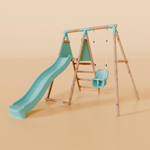 Single wooden baby swing set - single,