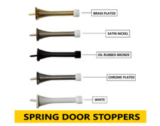 Wall Mounted Spring Door Stop Sprung Stopper Skirting Board Stopper Metal Buffer