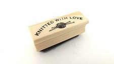 East of India Rubber Stamp - KNITTED WITH LOVE