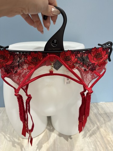 Caged rose red suspender - caged,