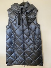 Roman Originals Women's Gilet Waistcoat Long Blue Size UK 14 Zip