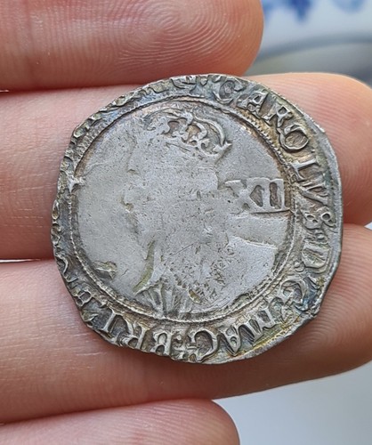 Charles 1st hammered shilling - charles,