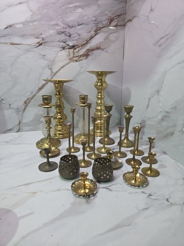 Vintage brass candle - vintage,
