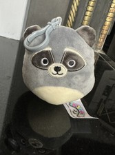 Squishmallows Randy Racoon Plush 3.5” Clip On Keychain Soft Toy | Rare Grey Clip