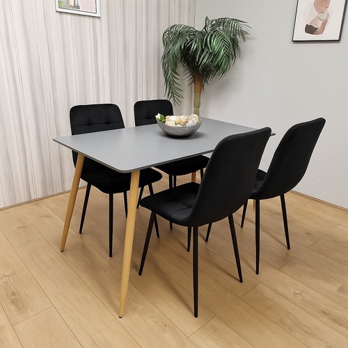 Grey wood dining - grey, set