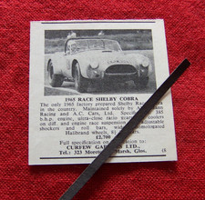 ALAN MANN SHELBY COBRA OFFERED FOR SALE 1966 ORIGINAL VINTAGE ADVERT