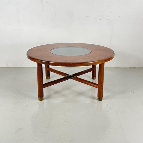 Plan round glass teak - g,