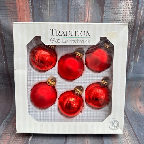 Vintage red glass baubles - red,