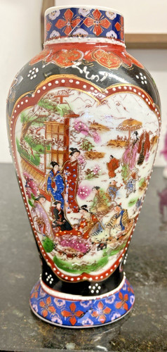 Satsuma style geisha vase - satsuma,