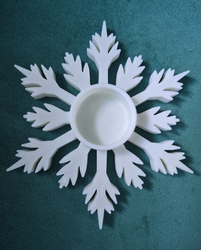 White snowflake tea light - white,