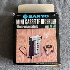 Sanyo M-508 Mini Cassette Recorder- With Box And Instructions ! Please Read !