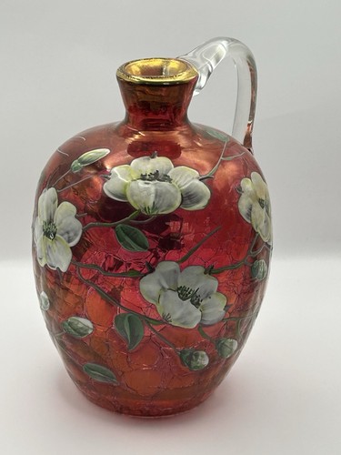 Cranberry crackle glass - crackle,