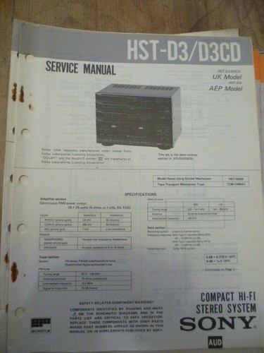 Sony hst d3cd - sony,