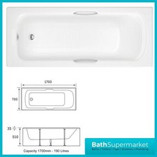 Gripped Bath Heavy Duty 1700mm