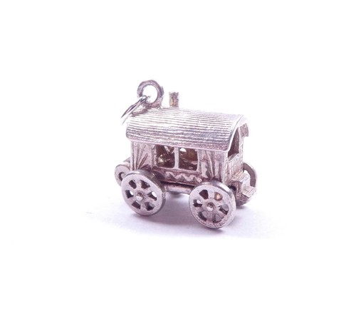 Vintage silver charm gypsy - charm,