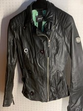 Maze Germany Designer Womens Black Genuine Leather Jacket Size UK M SOFT LEATHER