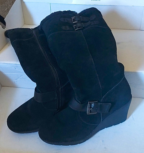 Khombu black suede faux - black,