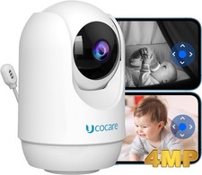 UCOCARE 4MP Baby Monitor Camera,Indoor WiFi Security Cam Motion/Crying Detection