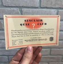 Vintage Sinclair Quiz Club Oil