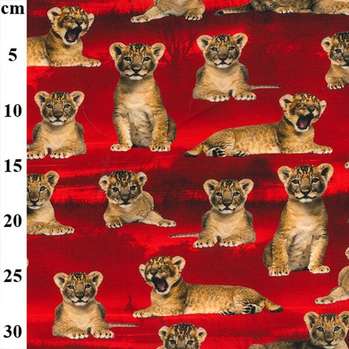 Lion cub jersey fabric jungle - cub,