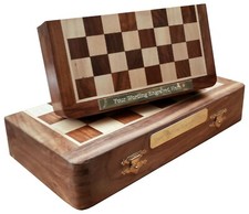 Personalised Hand Crafted Folding Chess Game Set with Rosewood Board, Engraved