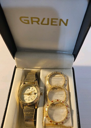 Gruen gold tone quartz ladies - gruen,