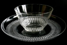 RENE LALIQUE CHAMPIGNY GLASS PLATE AND BOWL - CIRCA 1932
