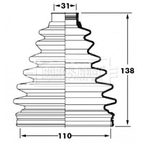 Borg beck drive shaft bellow - borg,