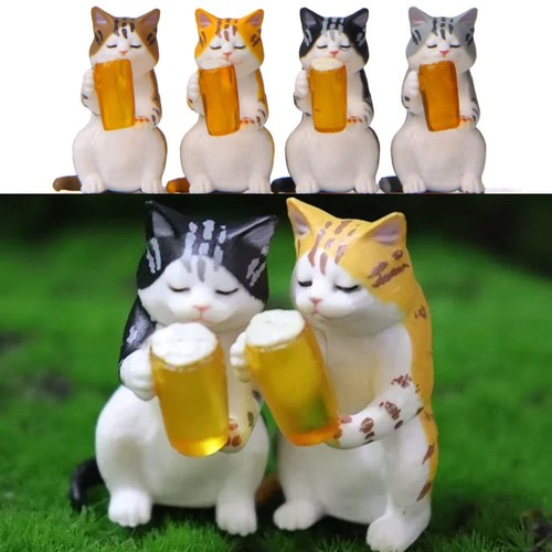 Handicraft drunken cat figures - cat,