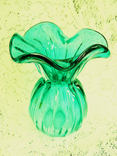 ART GLASS ** TEAL ** RUFFLE