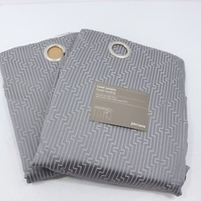 John Lewis Linear Lined Eyelet Curtains Grey W228cm D137cm