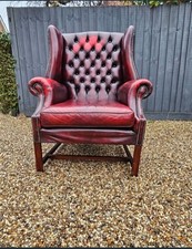 Oxblood red Chesterfield arm chair