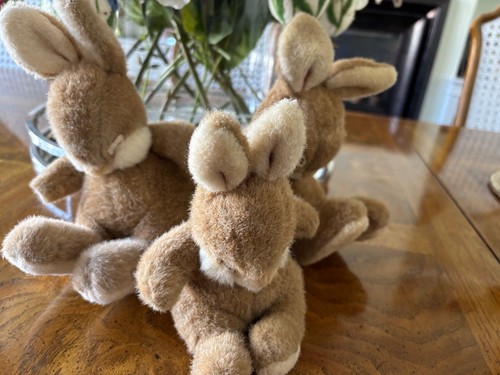Three vintage brown bunnies - vintage,