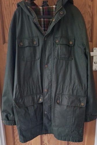 Men dark green hooded wax - green,
