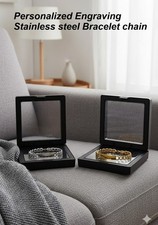 Engraved ID Bracelet Man's Stainless Steel Personalised 8.5" Any Name 15 Letters