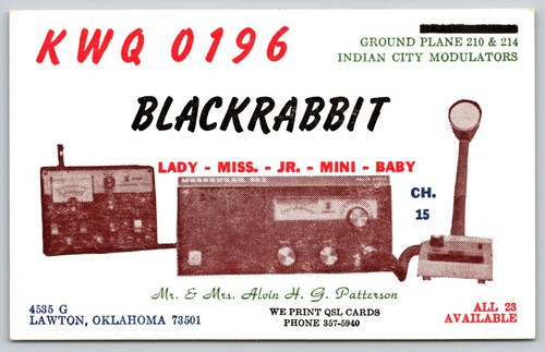 Vintage qsl card blackrabbit - vintage,