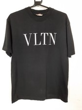 Mens Black Valentino Logo T Shirt Medium M