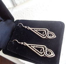 Ola Gorie Silver Earrings Scottish Sterling AILSA Celtic Drop Style  Orkney